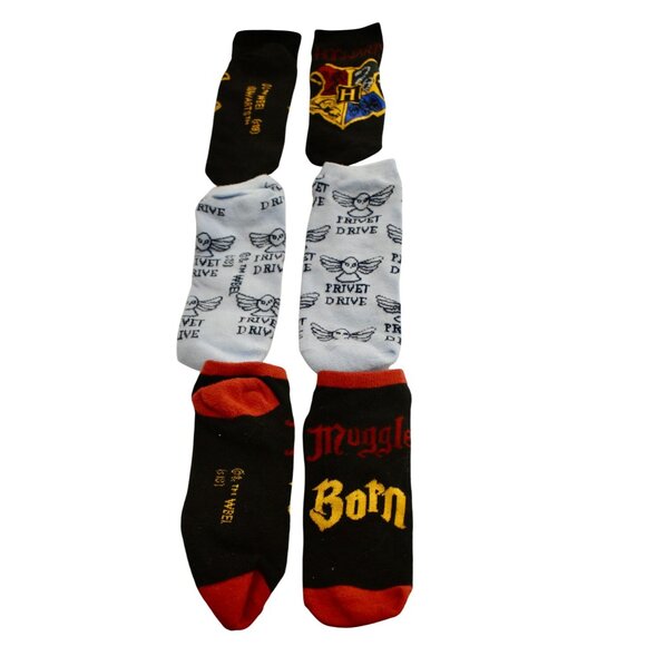 3 Pair Adult Harry Potter Ankle Socks - Picture 2 of 3